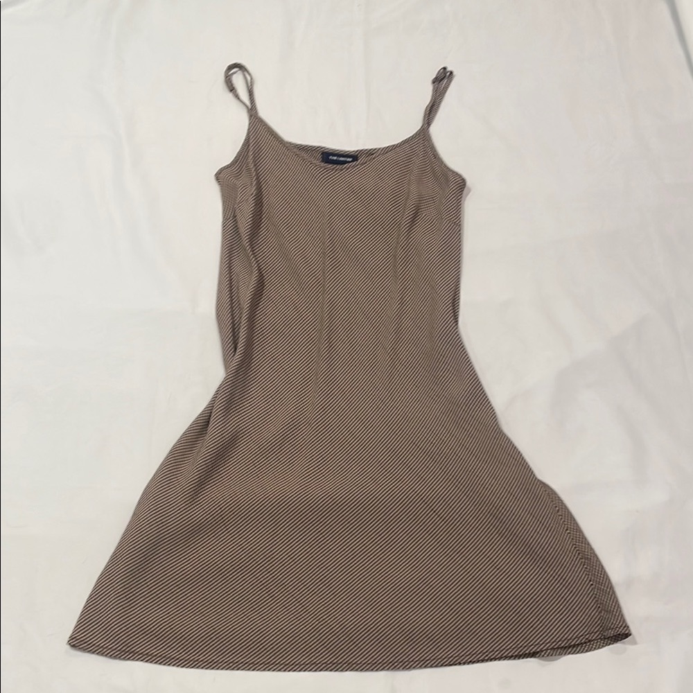 The Limited Brown Tan Striped Midi Slip Dress